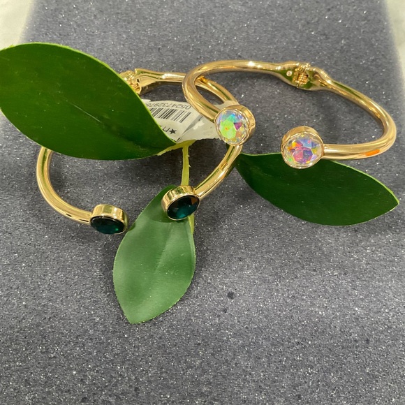 I.N.C. Gold-Tone 2-Pc. Set Color Stone Cuff Bracelets. - Picture 2 of 4